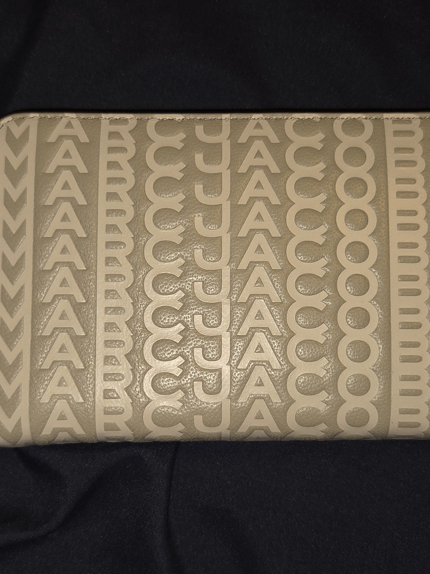 Marc Jacobs Beige Logo Embossed Clutch